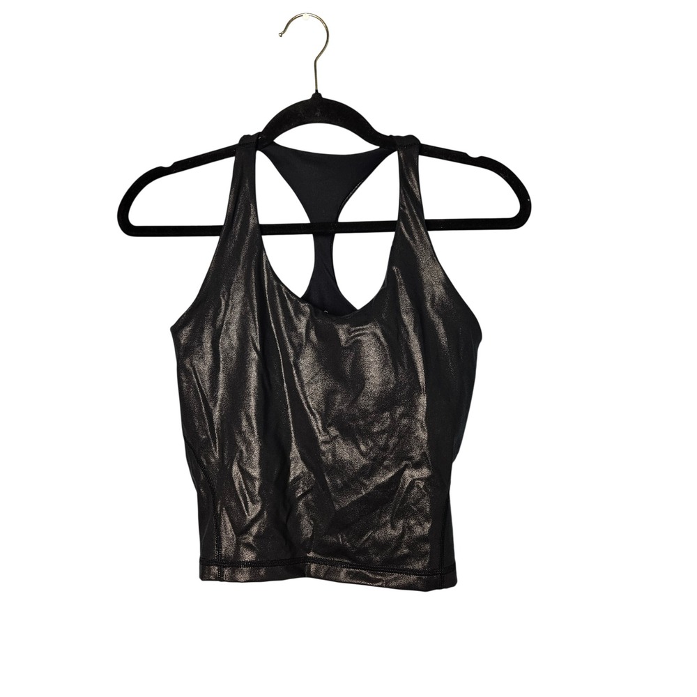 Sweaty Betty Black Metallic Shimmer Sports Bra Womens Small